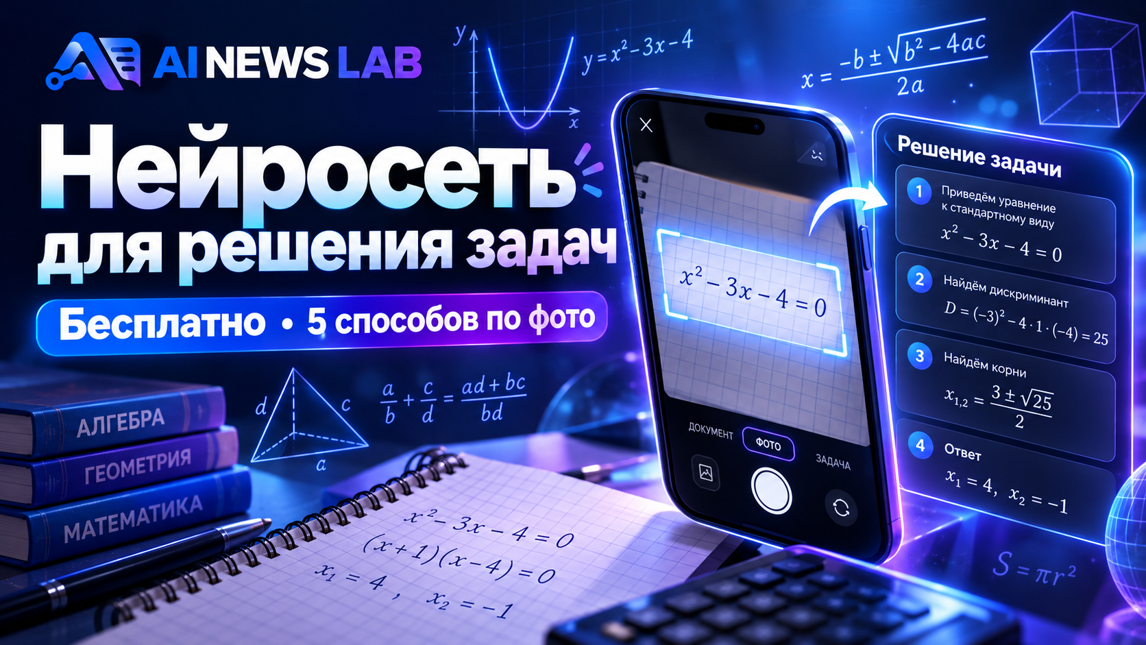 Нейросеть для решения задач бесплатно — математические уравнения, загрузка фото и пошаговое объяснение решения