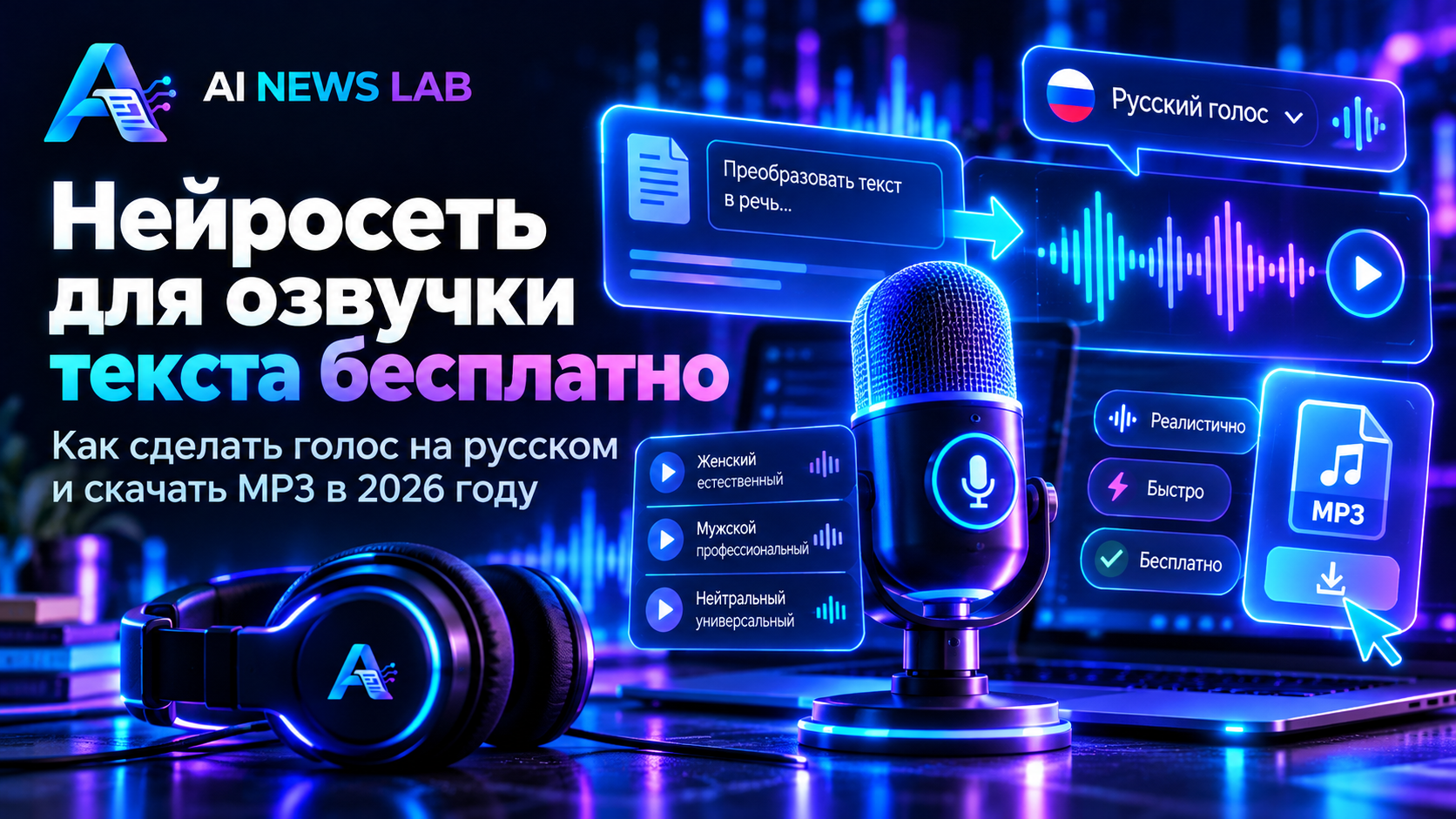 Нейросеть для озвучки текста бесплатно на русском — создание голоса и скачивание MP3