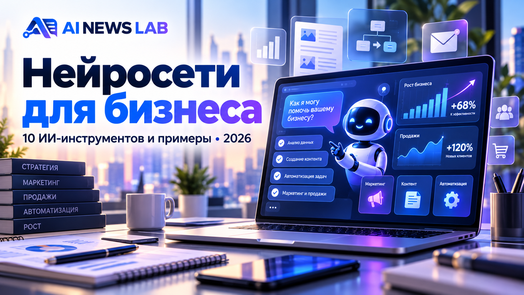 Нейросети для бизнеса — ИИ-инструменты для маркетинга, продаж, аналитики и автоматизации рабочих задач